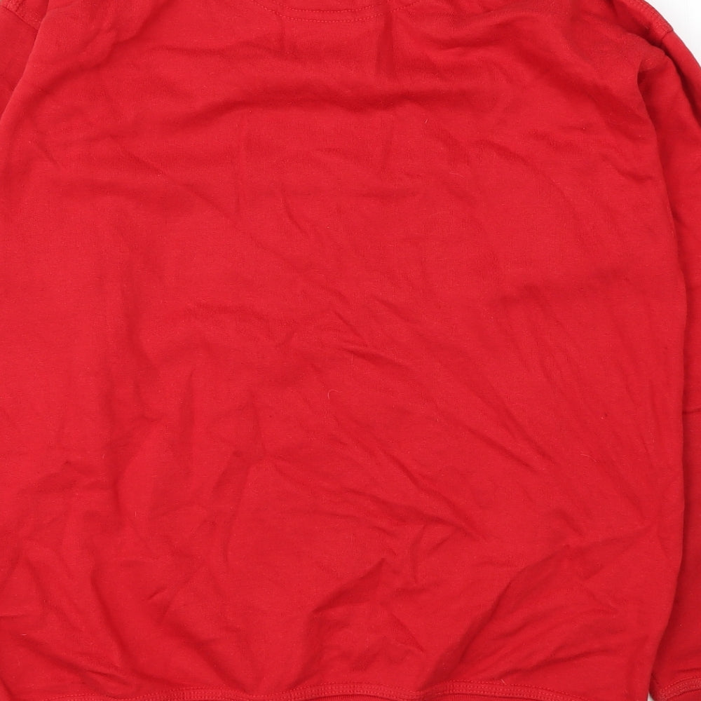 Orn Mens Red Round Neck  Cotton Pullover Jumper Size S