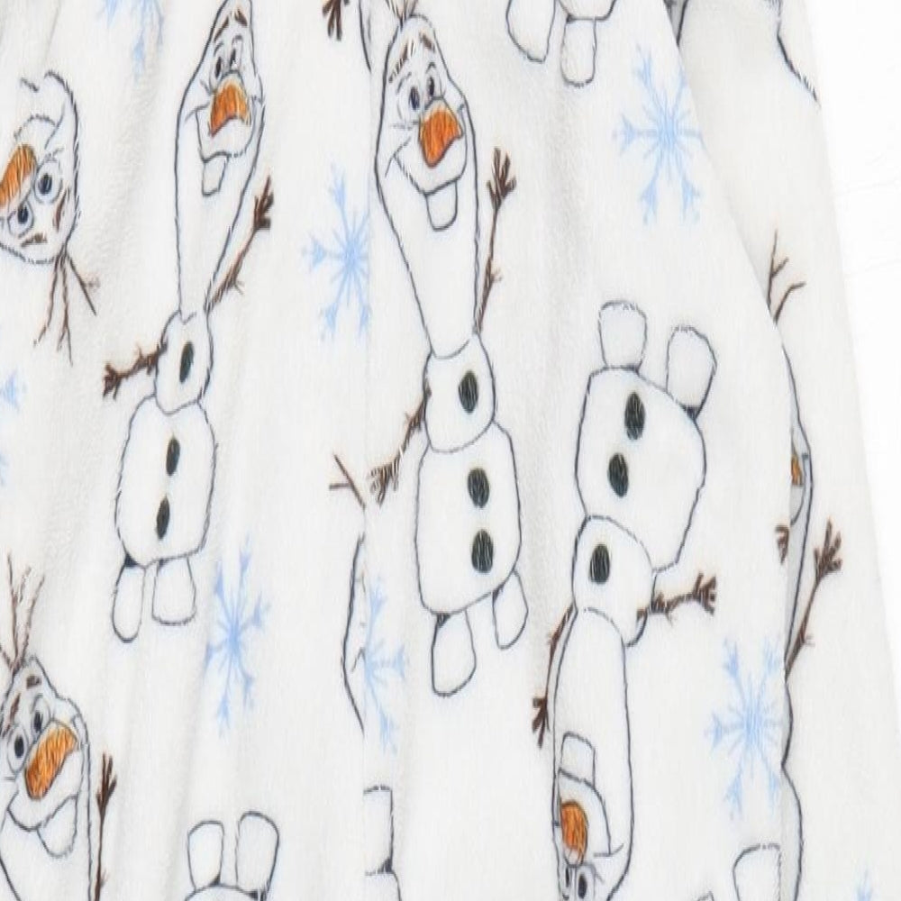 Tesco Girls White Solid Polyester Capri One Piece Size 4 Years  Zip - Frozen, Olaf