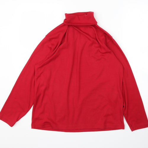 Paramor Womens Red Roll Neck  Cotton Pullover Jumper Size 12