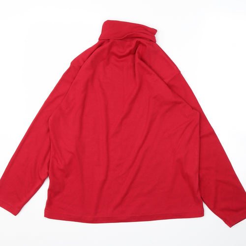 Paramor Womens Red Roll Neck  Cotton Pullover Jumper Size 12