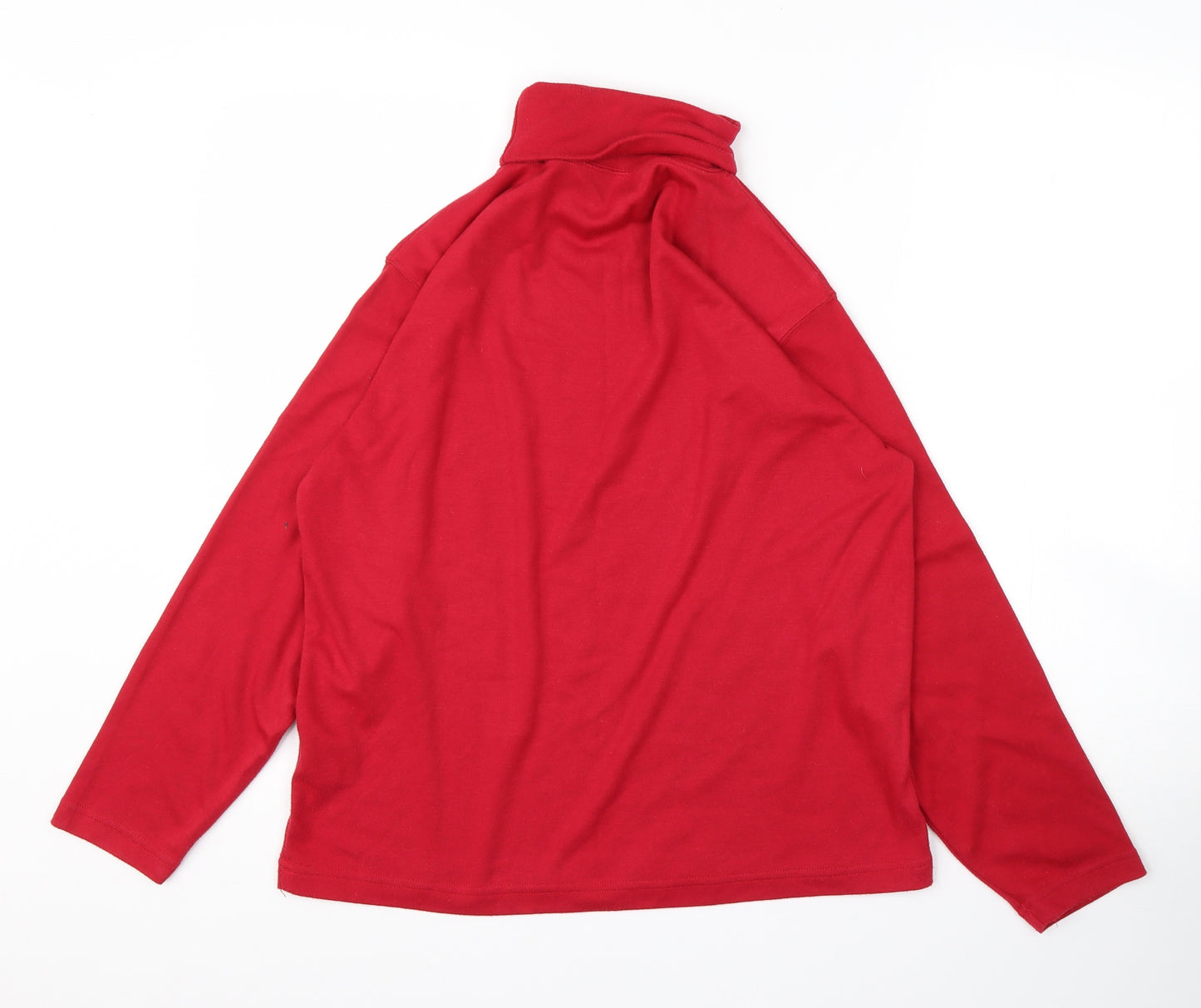 Paramor Womens Red Roll Neck  Cotton Pullover Jumper Size 12