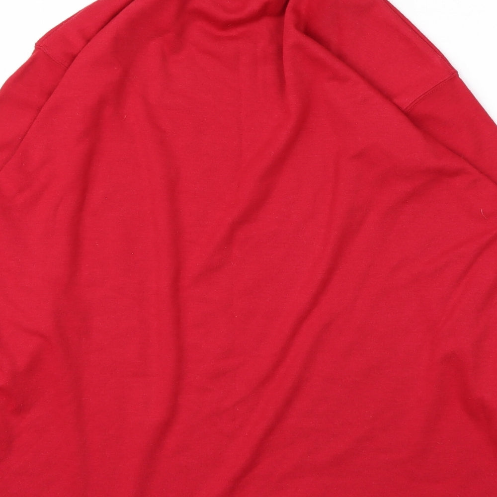 Paramor Womens Red Roll Neck  Cotton Pullover Jumper Size 12