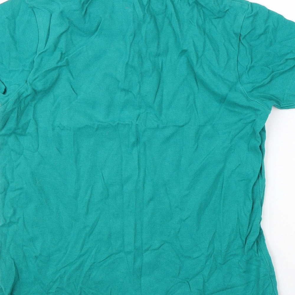 TU Girls Green  Cotton Basic Polo Size 11 Years Collared Button - School