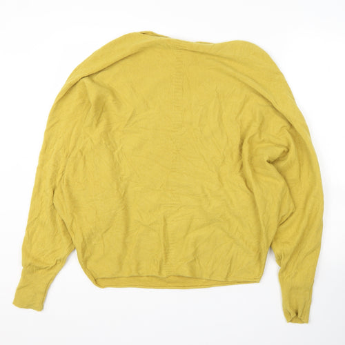 Preworn Womens Yellow Round Neck  Viscose Pullover Jumper Size M