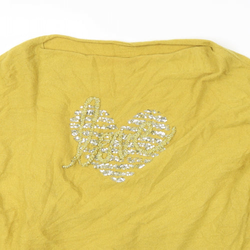 Preworn Womens Yellow Round Neck  Viscose Pullover Jumper Size M