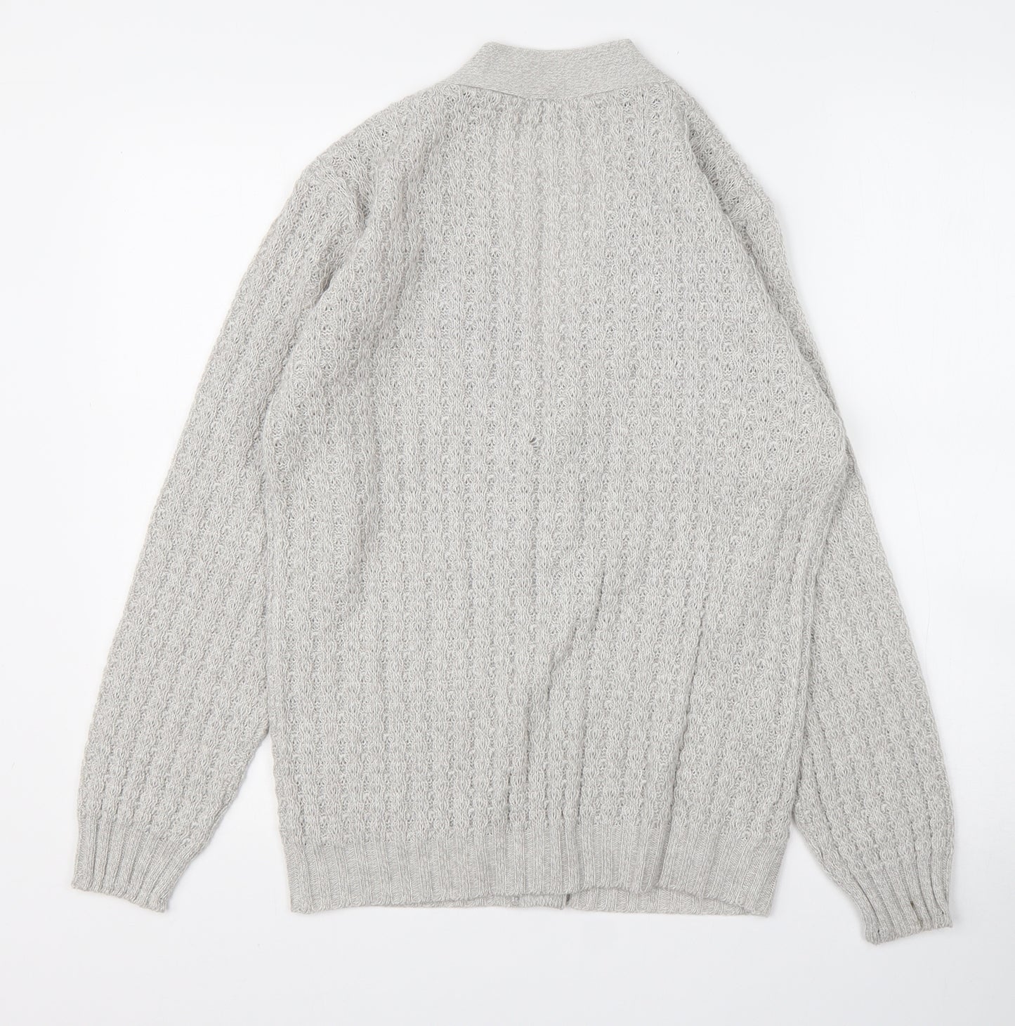 Damart Womens Grey V-Neck  Acrylic Cardigan Jumper Size M