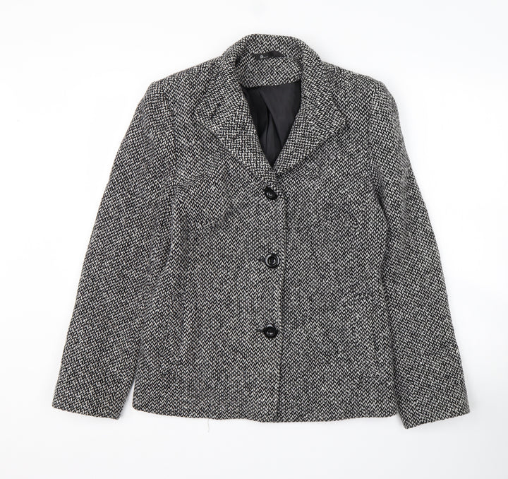BHS Womens Black   Jacket Blazer Size 14  Button