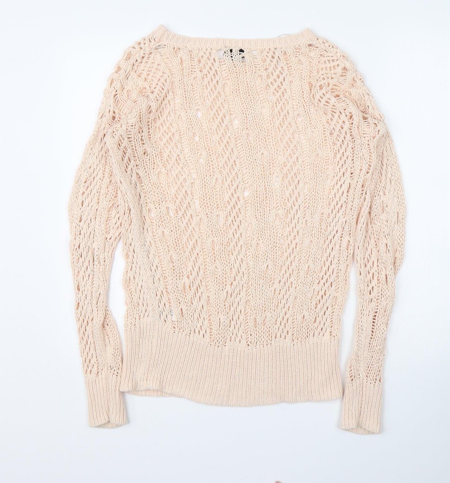 Topshop Womens Pink Round Neck  Cotton Pullover Jumper Size 10
