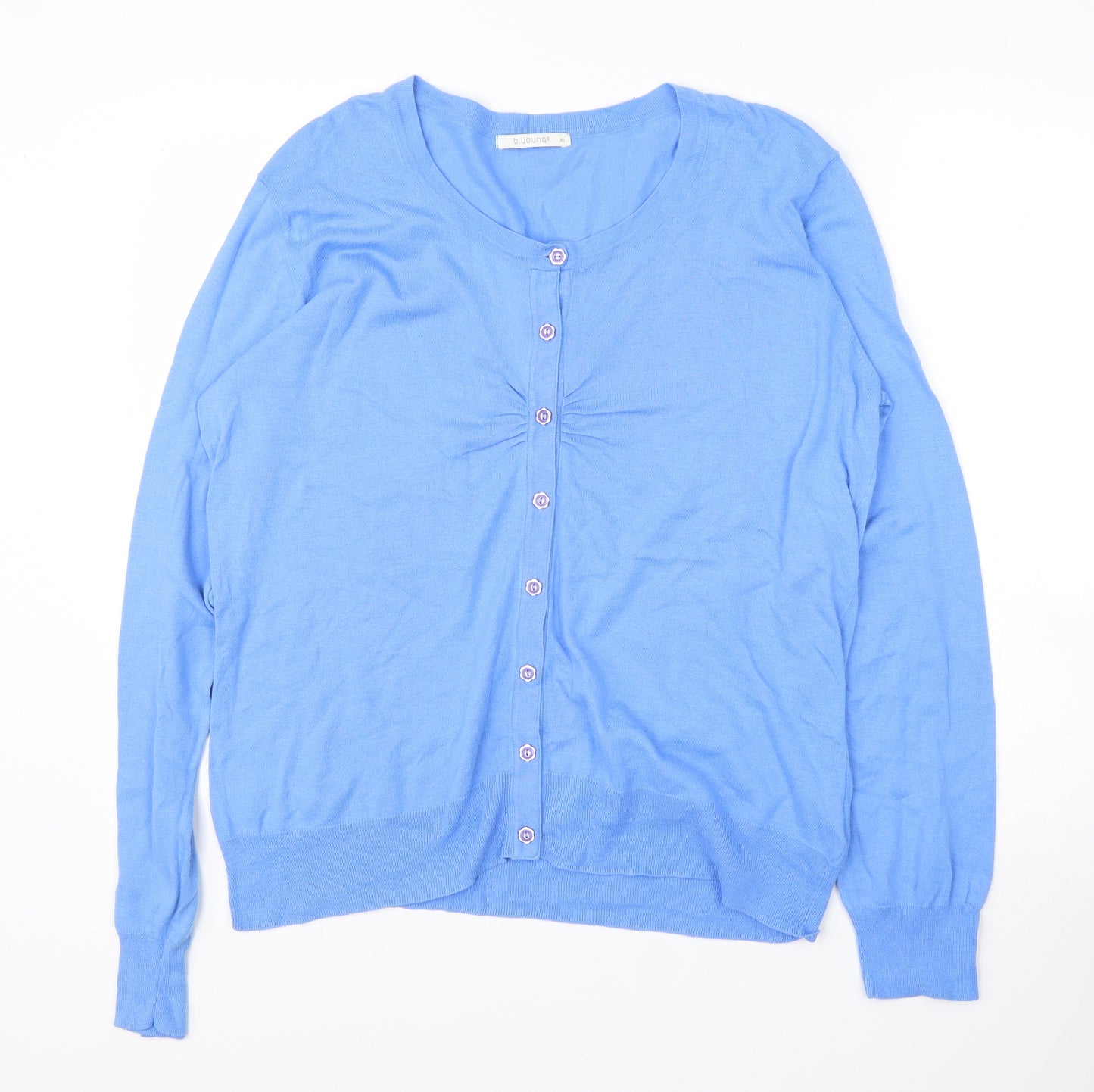 B. Young Womens Blue V-Neck  Cotton Cardigan Jumper Size XL