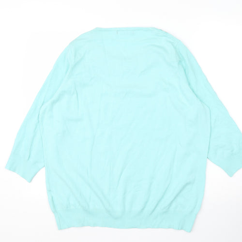 BM Womens Green  Viscose Basic Blouse Size L Scoop Neck