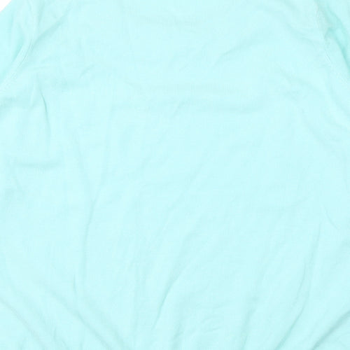 BM Womens Green  Viscose Basic Blouse Size L Scoop Neck
