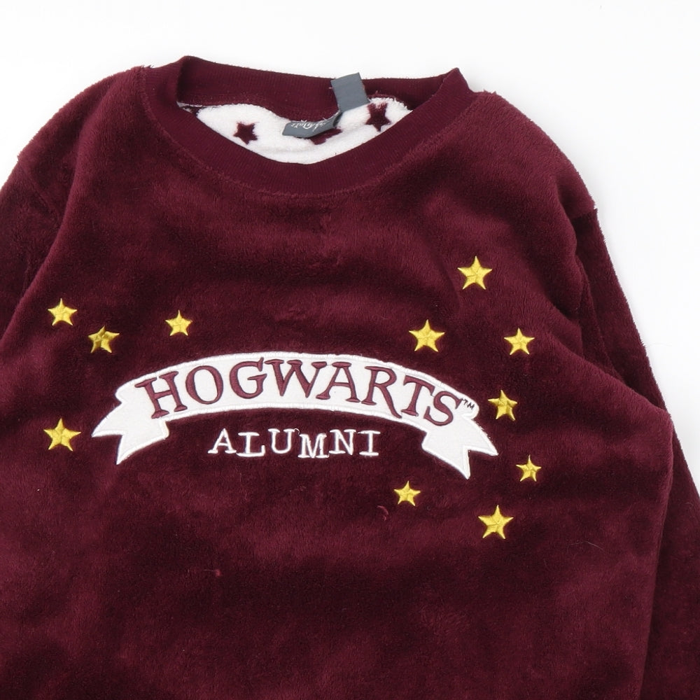 Primark Womens Purple Round Neck  Polyester Pullover Jumper Size M   - Harry Potter, PJ top