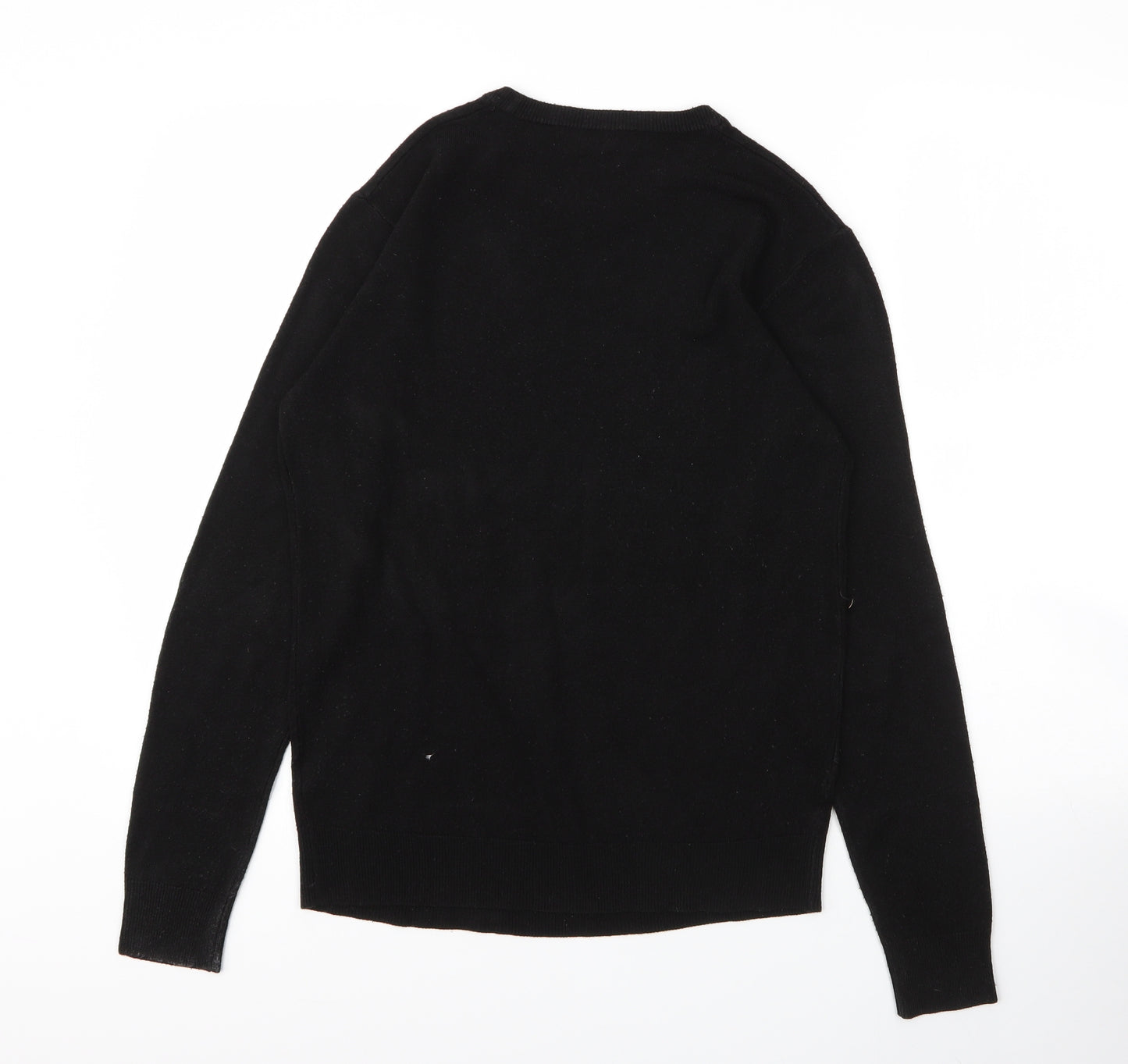 Primark Mens Black Round Neck  Acrylic Pullover Jumper Size S
