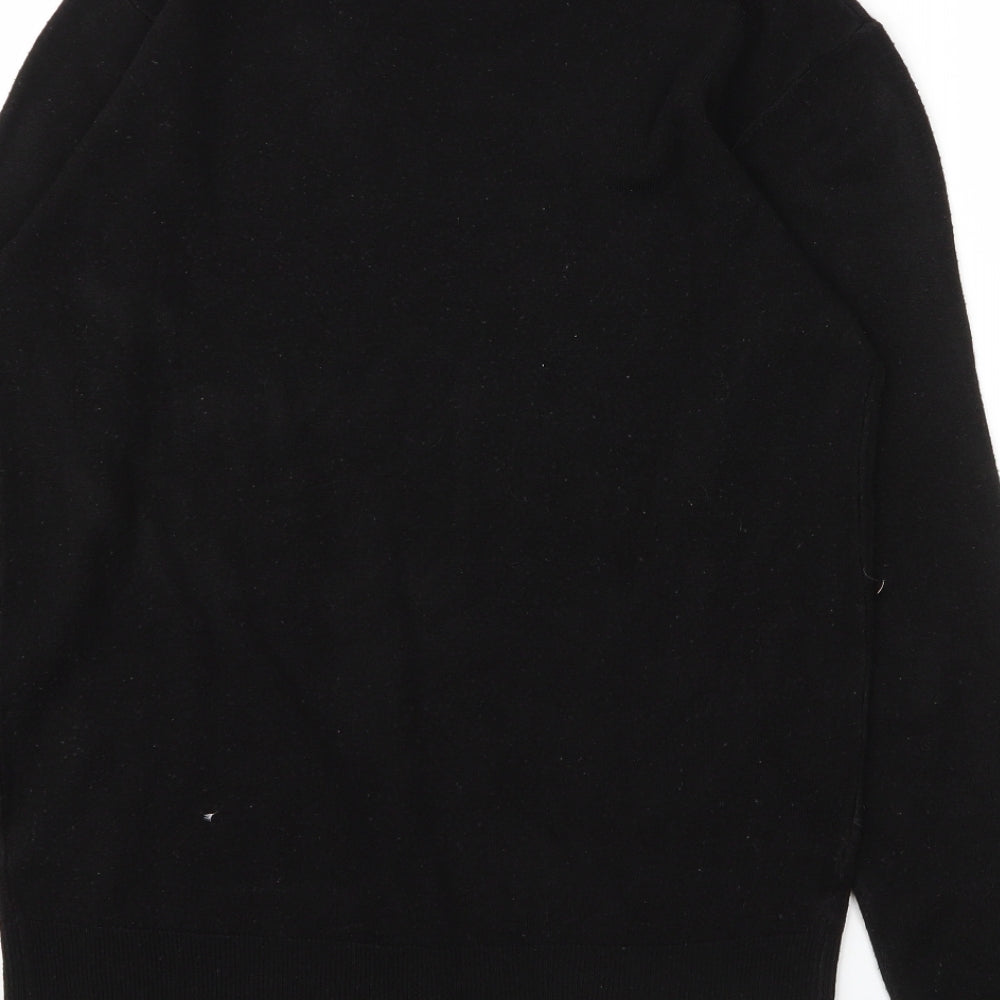 Primark Mens Black Round Neck  Acrylic Pullover Jumper Size S