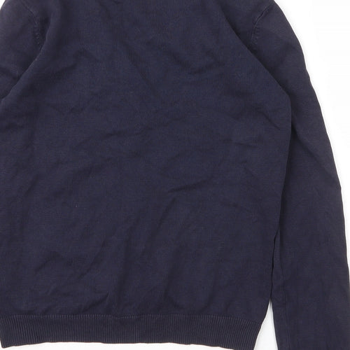 George Girls Blue V-Neck  Cotton Cardigan Jumper Size 9 Years  Button