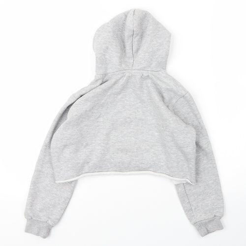 Hype Girls Grey  Cotton Pullover Hoodie Size 11 Years
