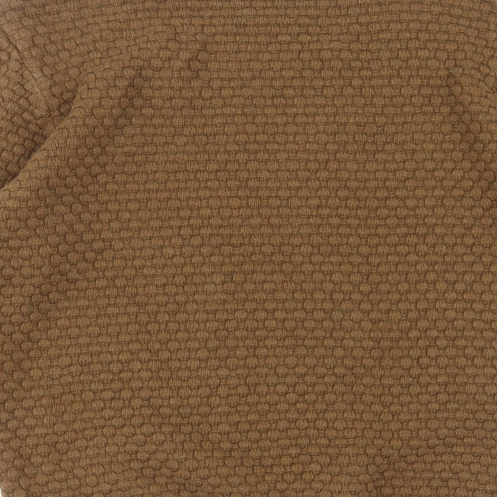 NEXT Mens Brown Round Neck Geometric Cotton Pullover Jumper Size L