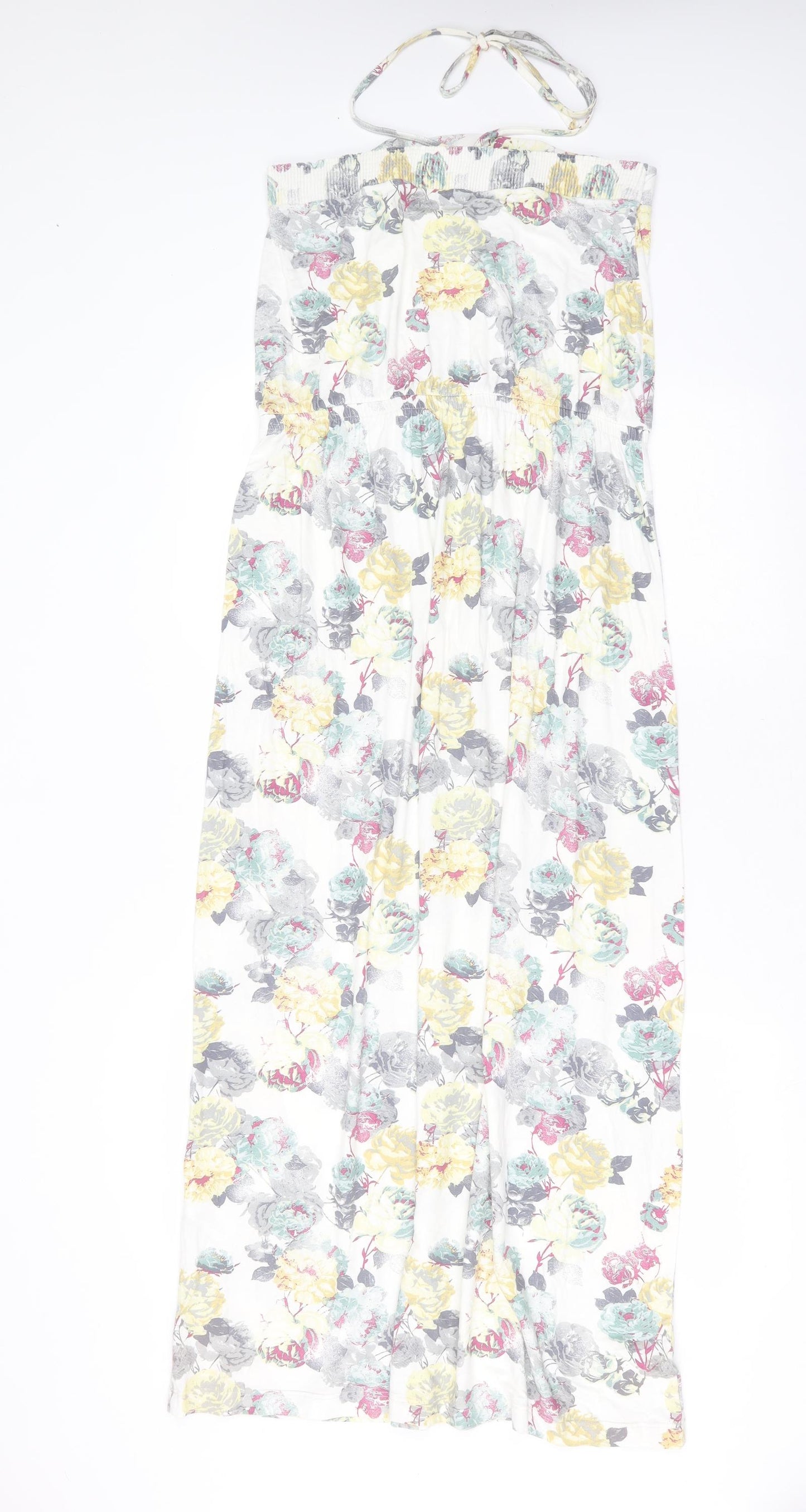 NEXT Womens White Floral Viscose Maxi  Size 16  Halter