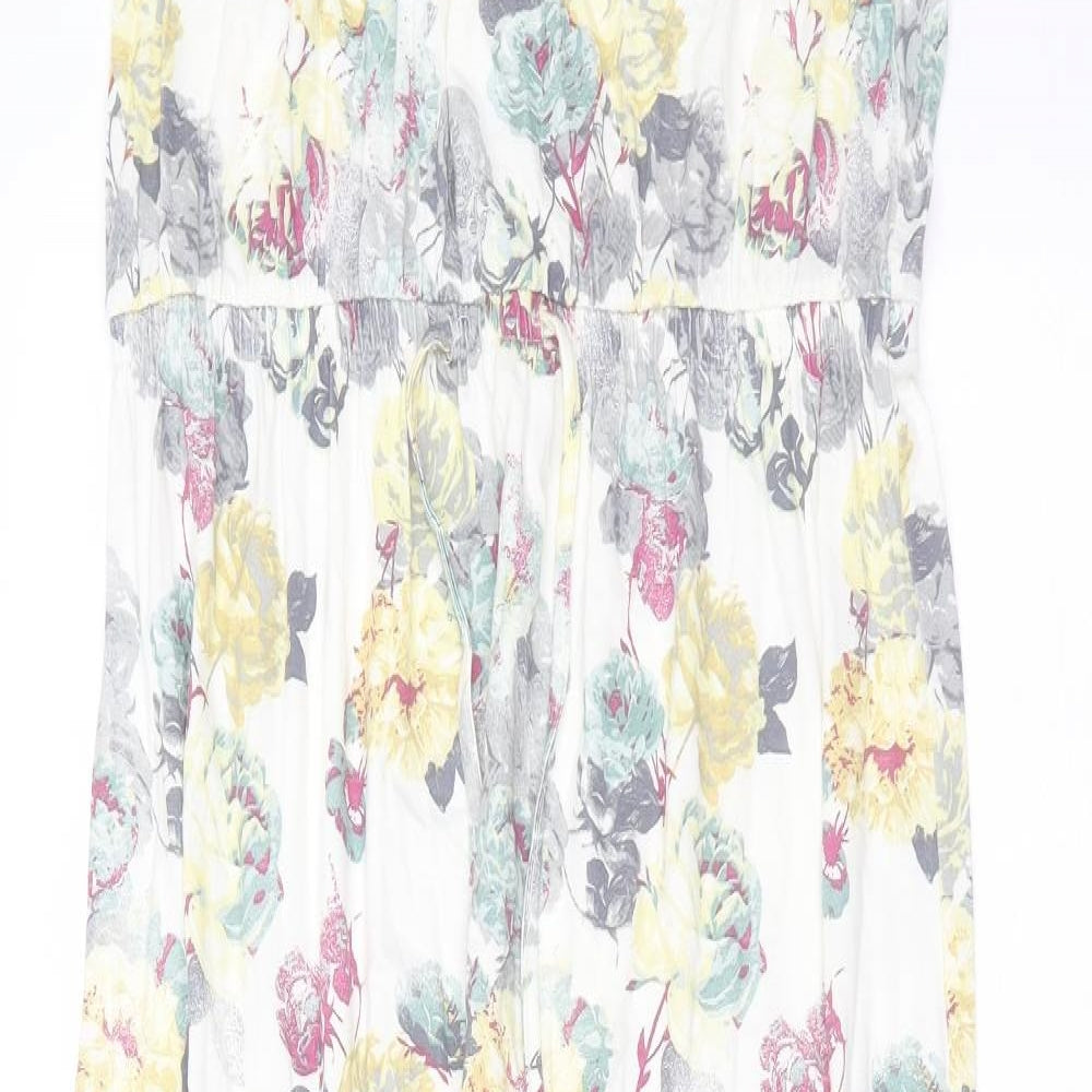 NEXT Womens White Floral Viscose Maxi  Size 16  Halter