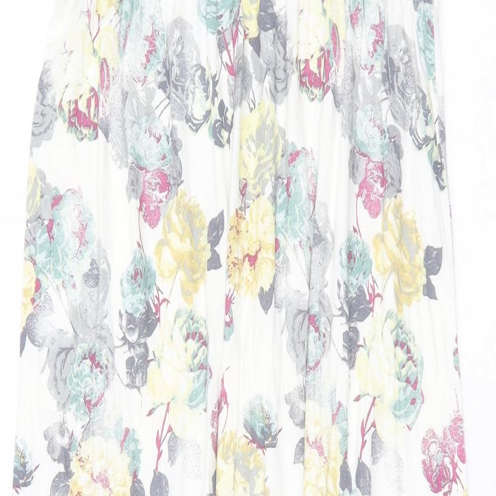 NEXT Womens White Floral Viscose Maxi  Size 16  Halter