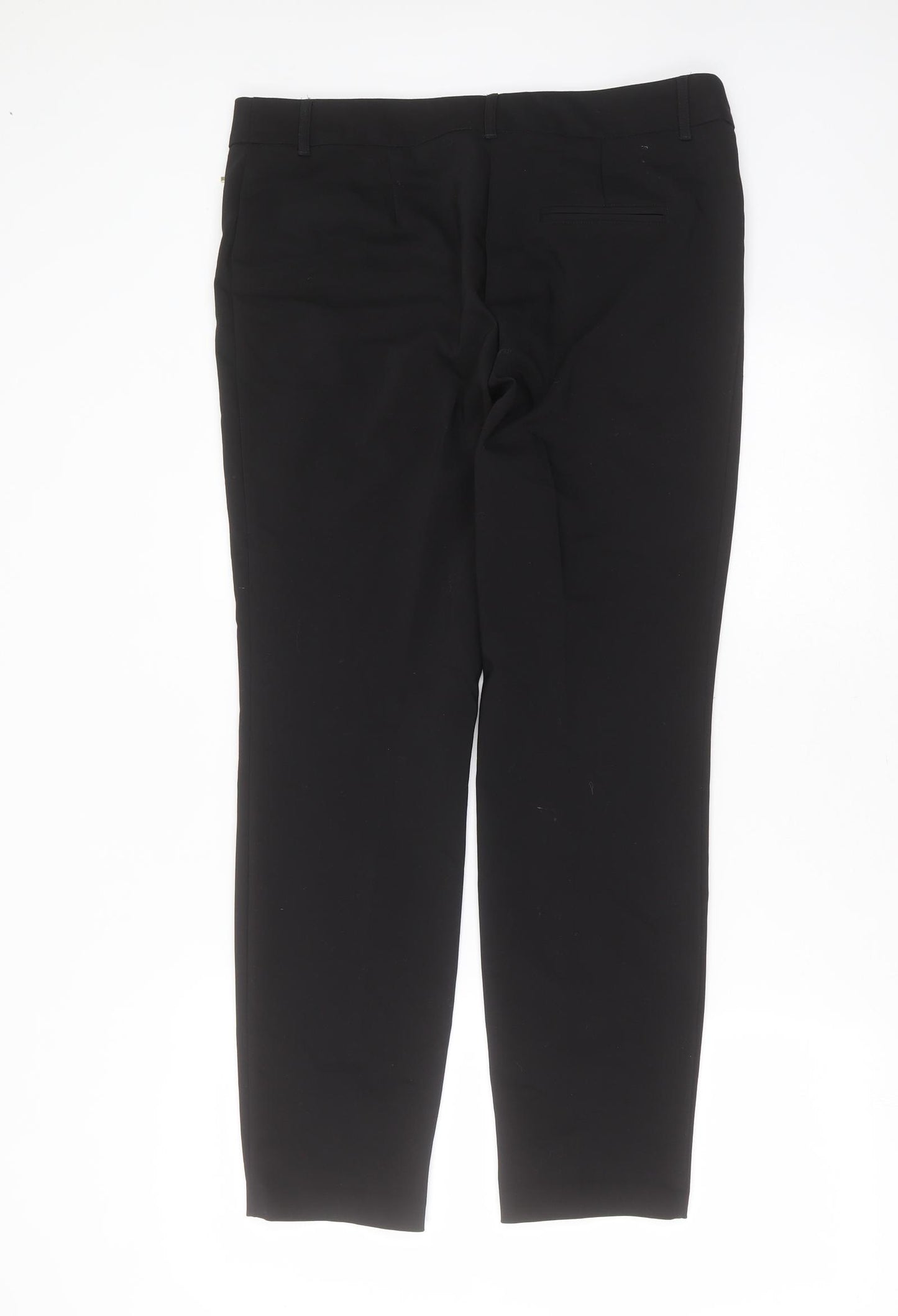 Papaya Womens Black  Cotton Trousers  Size 14 L29 in Regular Zip