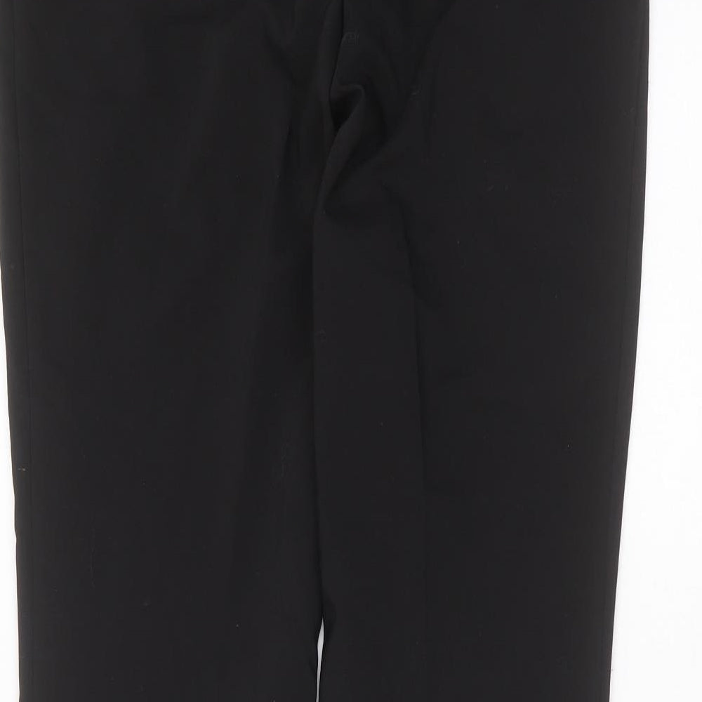 Papaya Womens Black  Cotton Trousers  Size 14 L29 in Regular Zip