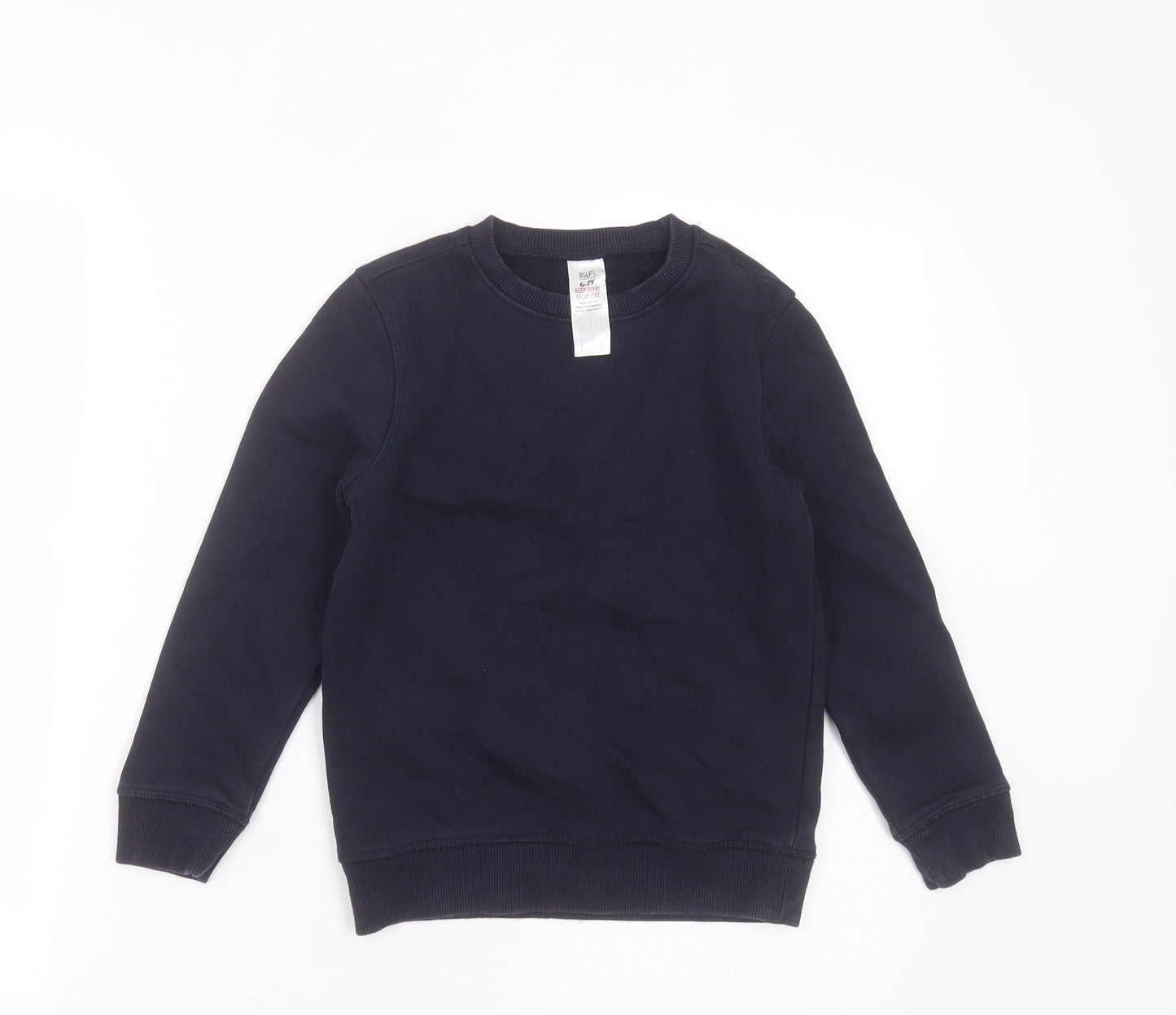 F&F Boys Blue  Cotton Pullover Sweatshirt Size 6-7 Years   - school