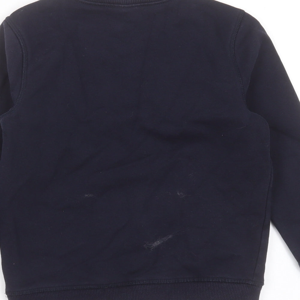F&F Boys Blue  Cotton Pullover Sweatshirt Size 6-7 Years   - school