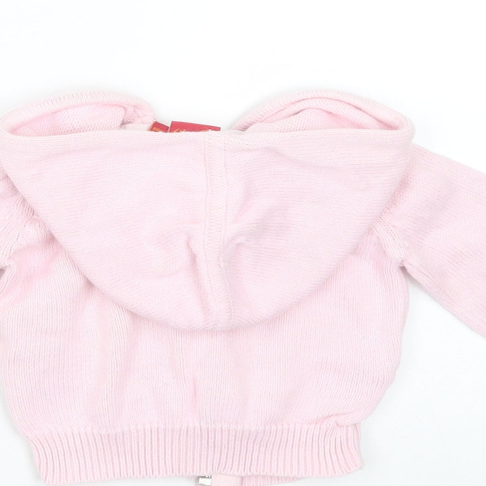 Tigerlily Girls Pink  Cotton Full Zip Jumper Size 12-18 Months  Zip - hooded