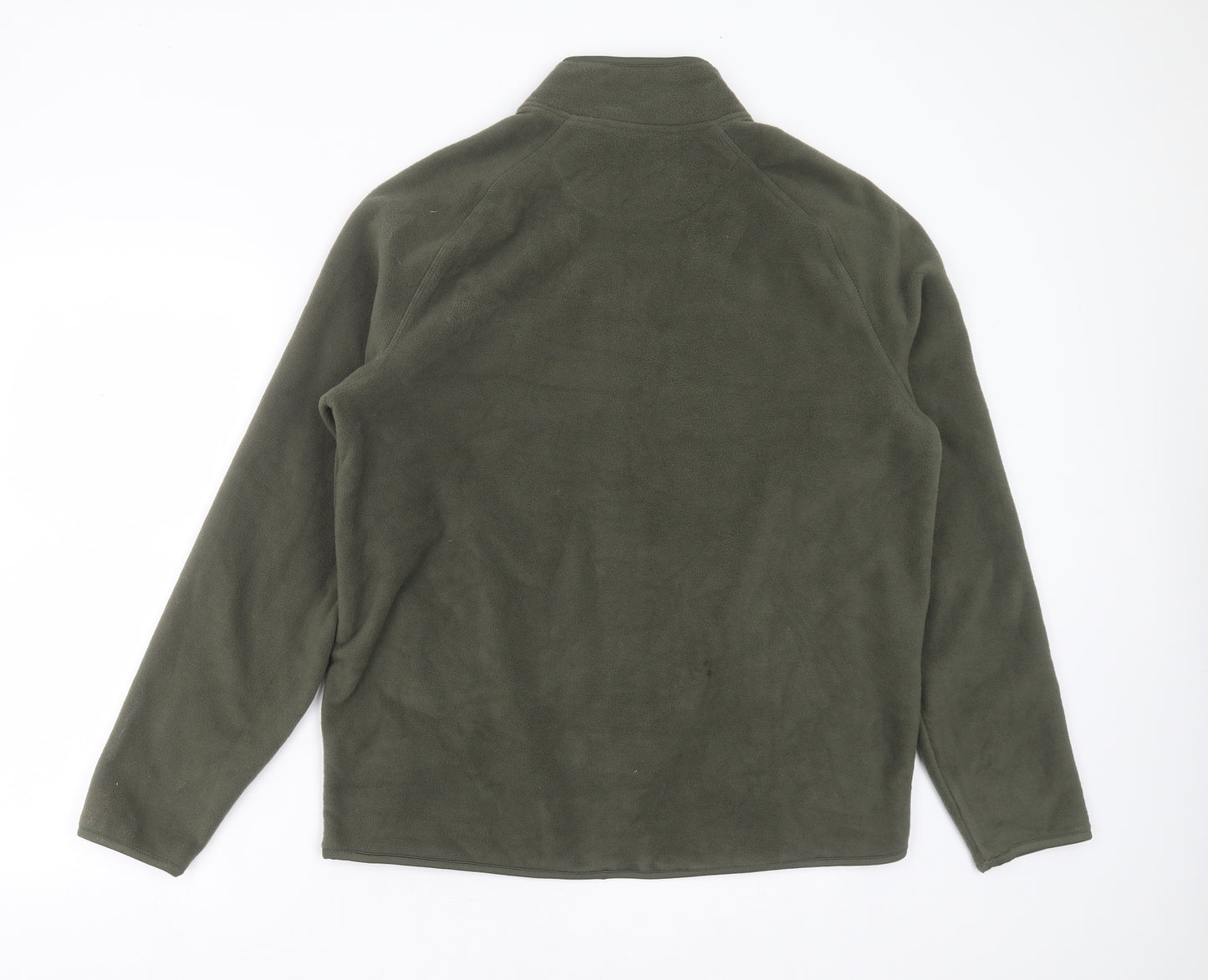 Marks and Spencer Mens Green Round Neck  Polyester Full Zip Jumper Size L