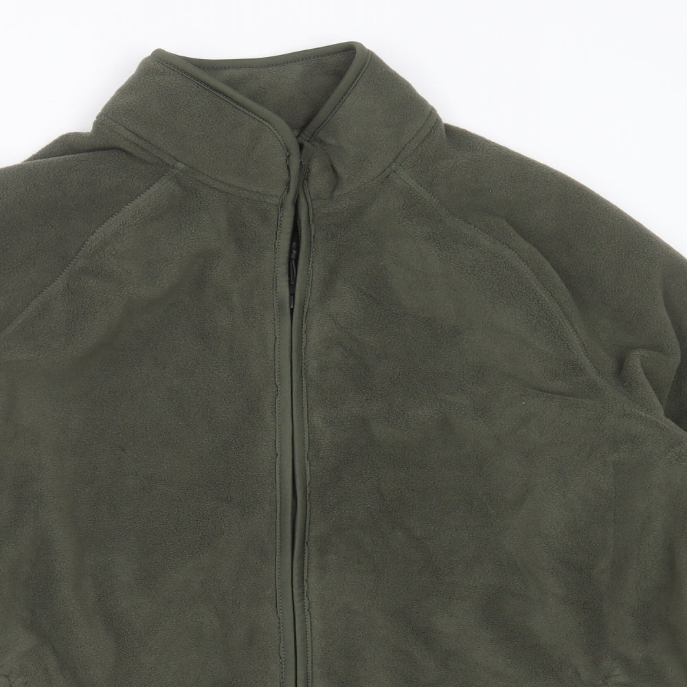 Marks and Spencer Mens Green Round Neck  Polyester Full Zip Jumper Size L