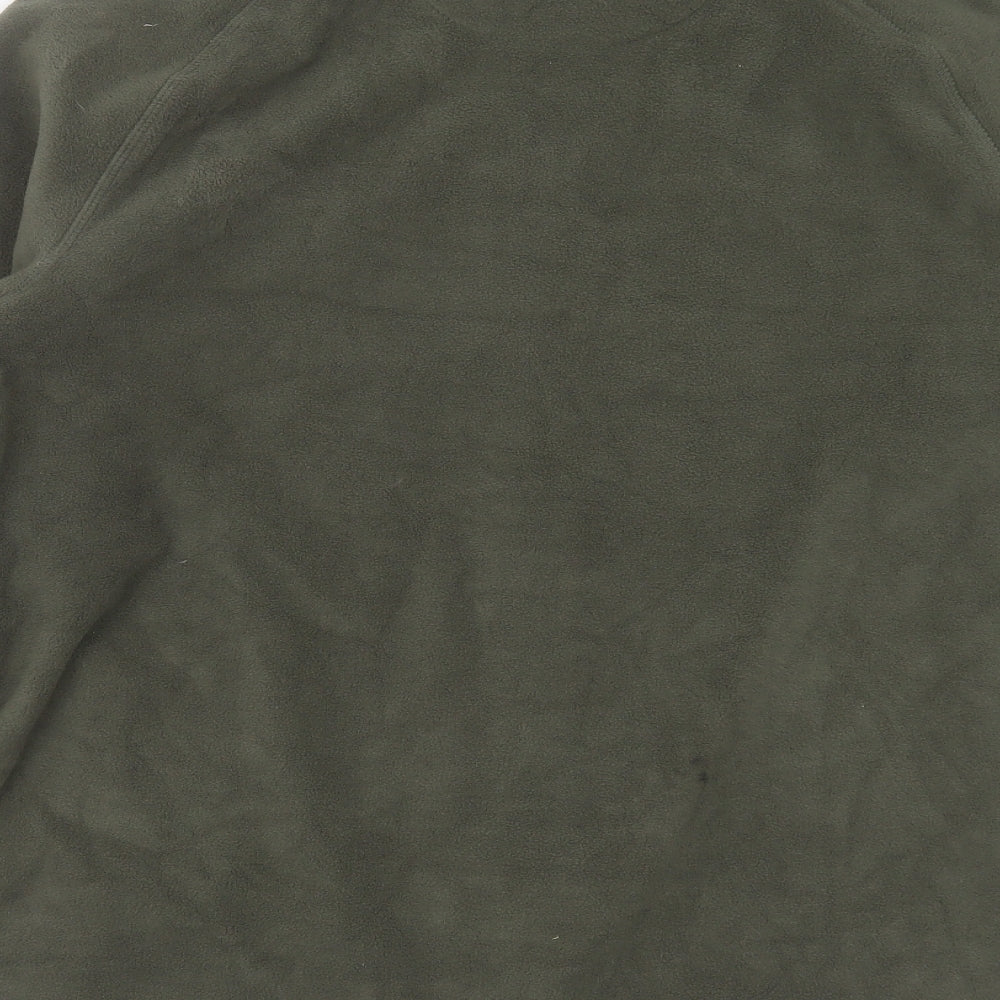 Marks and Spencer Mens Green Round Neck  Polyester Full Zip Jumper Size L
