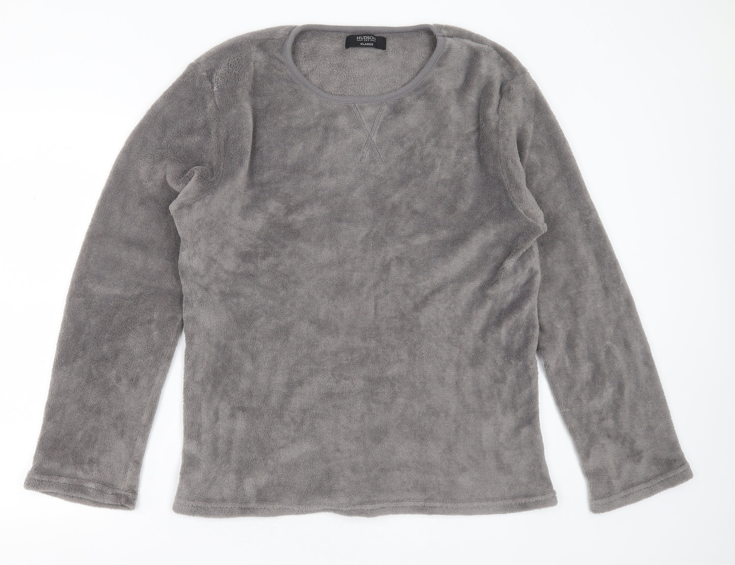Hudson Bay Mens Grey Solid Polyester  Pyjama Top Size XL