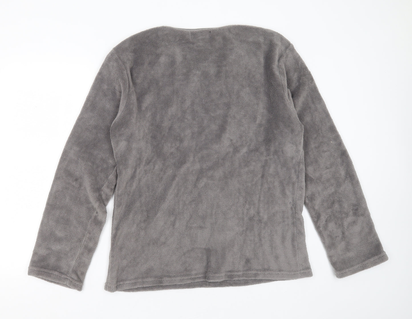 Hudson Bay Mens Grey Solid Polyester  Pyjama Top Size XL