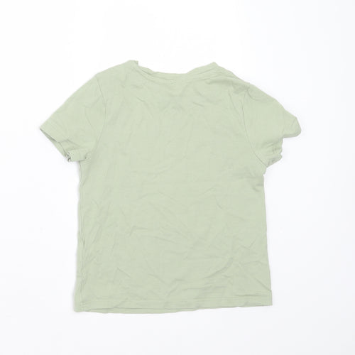 Primark Boys Green  Cotton Basic T-Shirt Size 9-10 Years Round Neck  - Believe in yourself