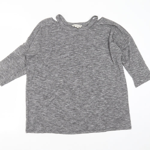 F&F Womens Grey Round Neck  Viscose Pullover Jumper Size 12