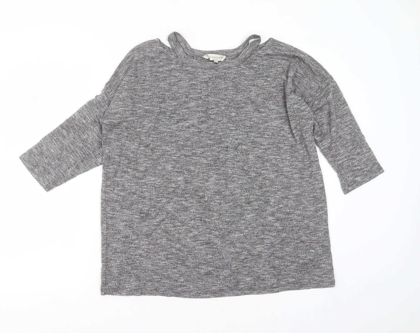 F&F Womens Grey Round Neck  Viscose Pullover Jumper Size 12