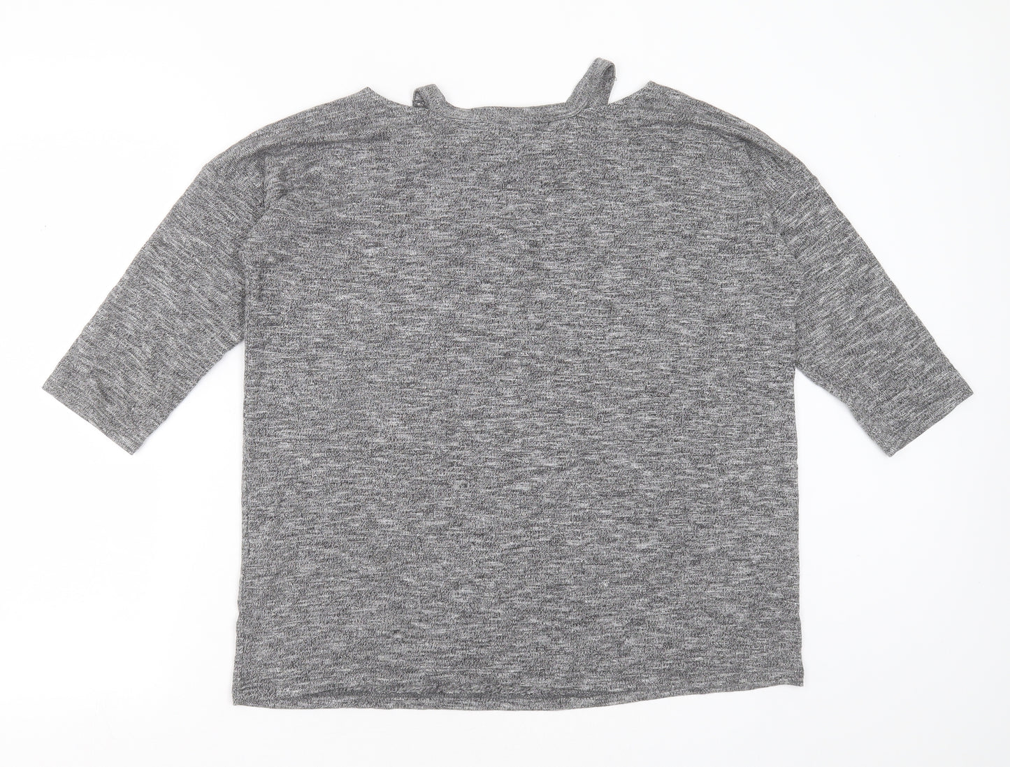F&F Womens Grey Round Neck  Viscose Pullover Jumper Size 12