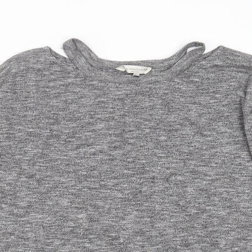 F&F Womens Grey Round Neck  Viscose Pullover Jumper Size 12