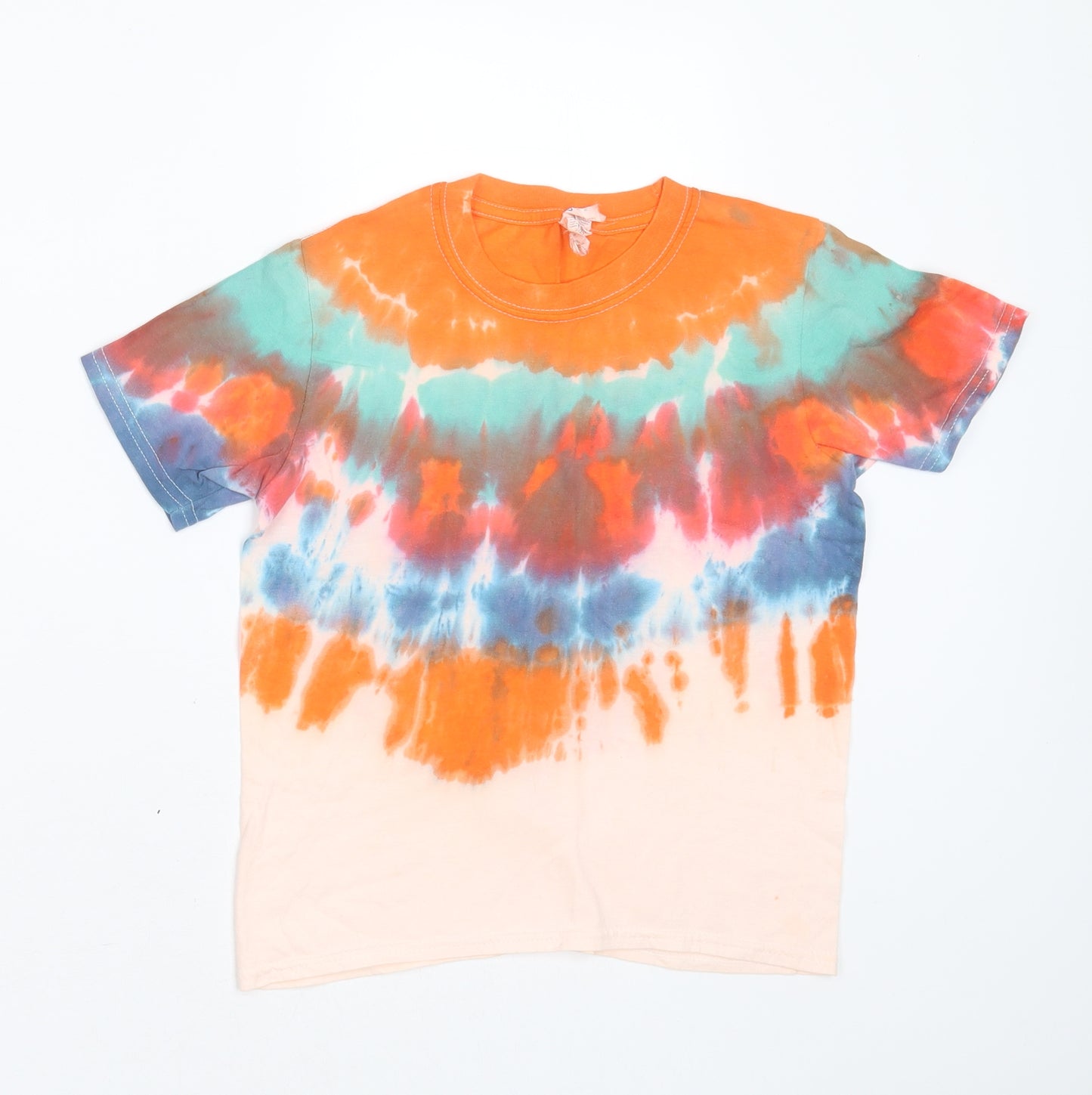 Gildan Boys Multicoloured  Cotton Basic T-Shirt Size 7-8 Years Round Neck  - tie dye
