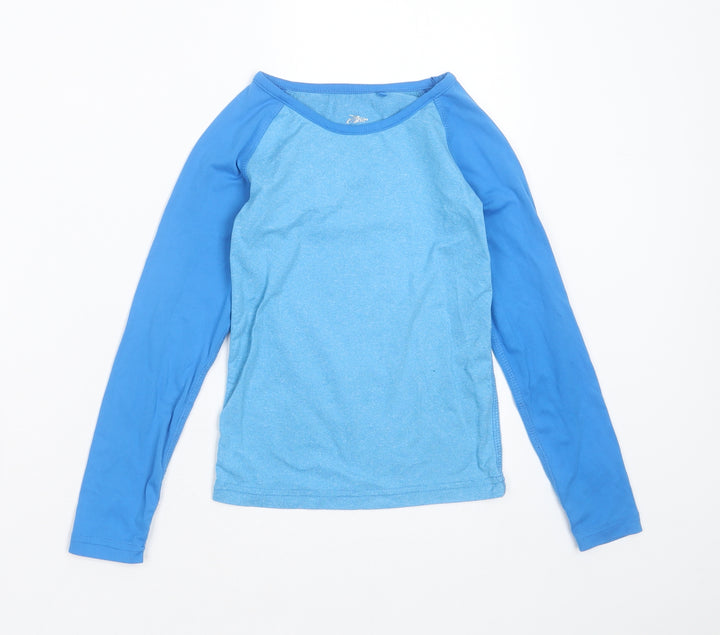Crane Boys Blue  Polyester Basic T-Shirt Size 7-8 Years Round Neck
