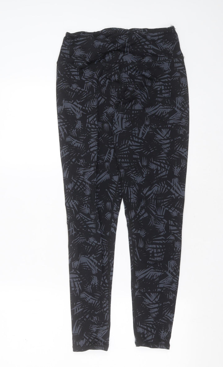 Preworn Womens Black Geometric Polyester Compression Leggings Size 28 in L27 in Extra-Slim