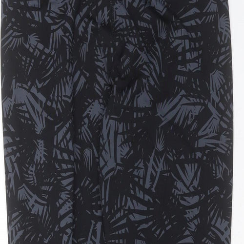 Preworn Womens Black Geometric Polyester Compression Leggings Size 28 in L27 in Extra-Slim