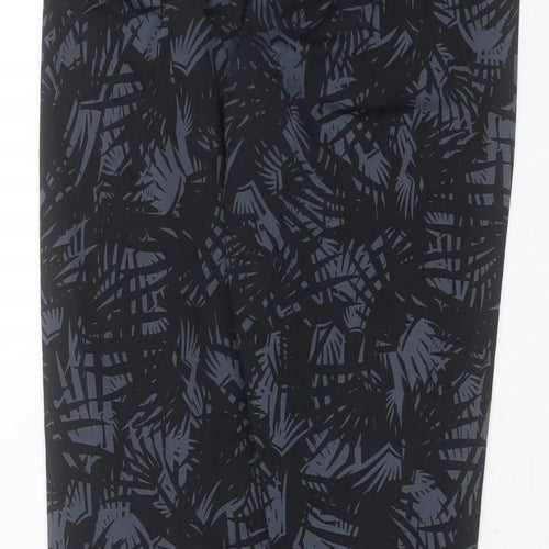Preworn Womens Black Geometric Polyester Compression Leggings Size 28 in L27 in Extra-Slim
