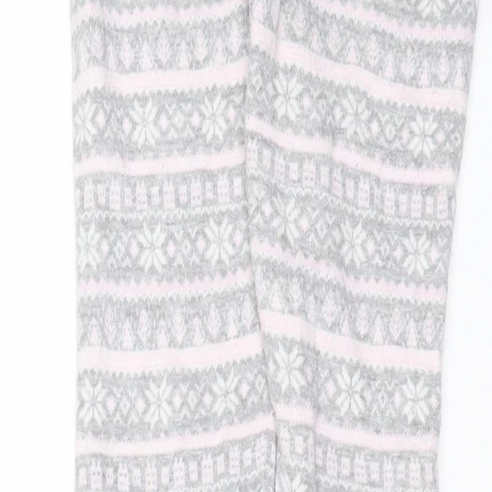 Pepperts! Girls Grey Fair Isle Viscose Carrot Trousers Size 10-11 Years  Extra-Slim  - leggings