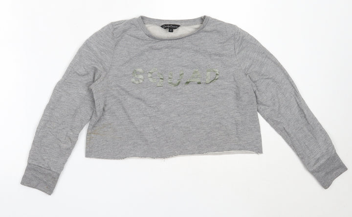 Matalan Girls Grey  Cotton Pullover Sweatshirt Size 9 Years