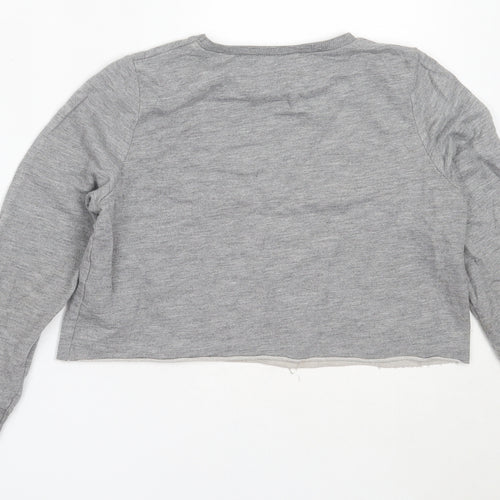 Matalan Girls Grey  Cotton Pullover Sweatshirt Size 9 Years