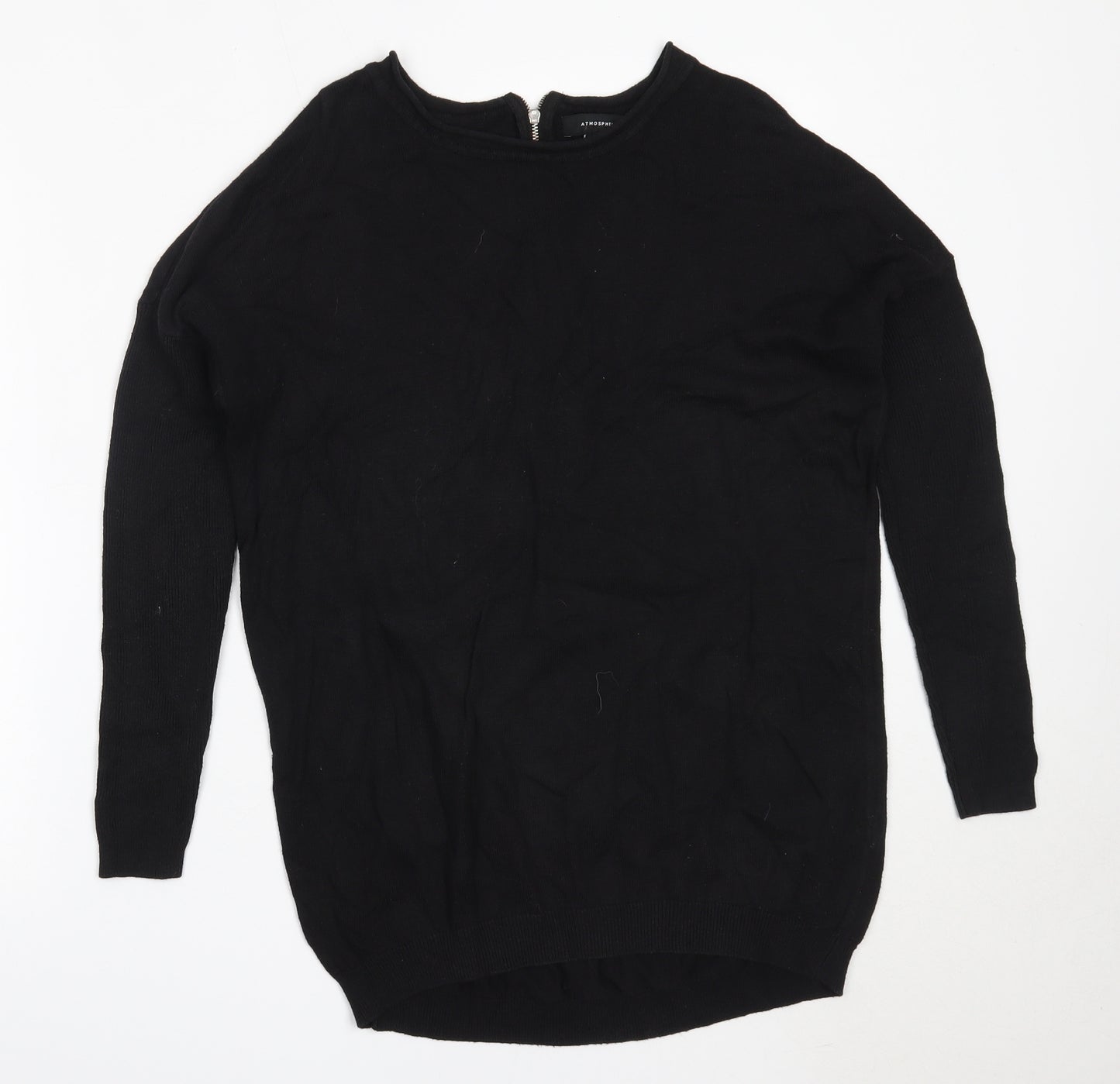 Atmosphere Womens Black Round Neck  Cotton Pullover Jumper Size M