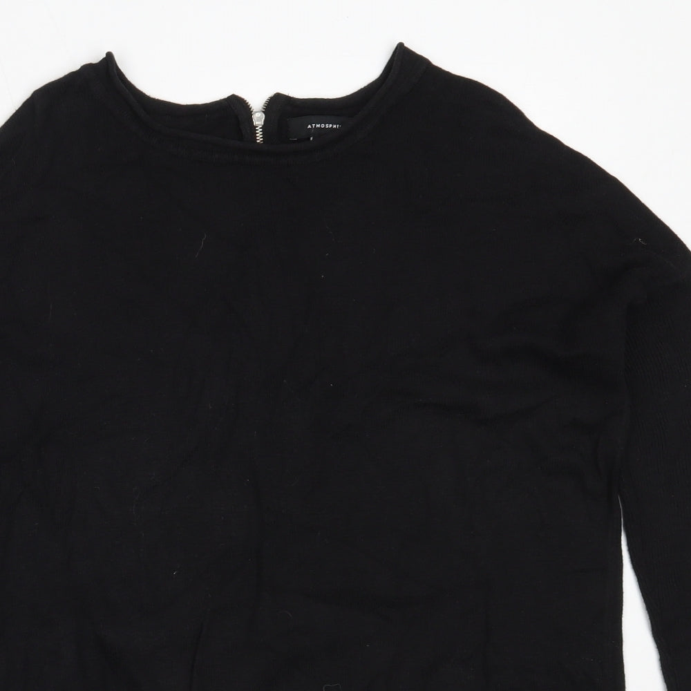 Atmosphere Womens Black Round Neck  Cotton Pullover Jumper Size M