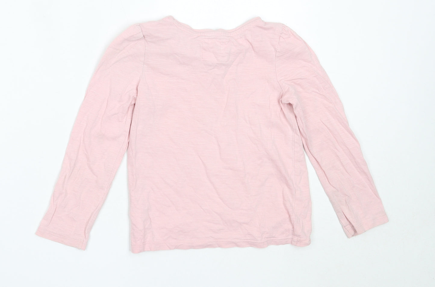 TU Girls Pink  Cotton Basic T-Shirt Size 4-5 Years Round Neck